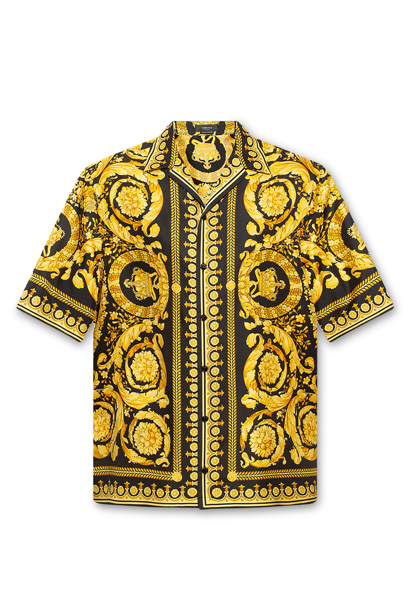 GIANNI VERSACE イエローポロシャツ Vintage 80s GIANNI VERSACE Yellow Silky Cotton Men's Shirt
